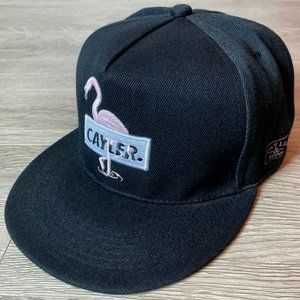 Cayler & Sons 'FLAMINGO' SnapBack Hat. Pink White Embroidered Black Bird Patch